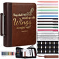 XKDOUS 20 Pcs Bible Case Set with Tabs, Pens, Study Supplies Carrier Holder Portable Men's Bible Bag Church Book Leather Cover Father Day Christian Gift for Dad, Mom, Men, Women