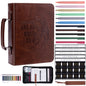 XKDOUS 20 Pcs Bible Case Set with Tabs, Pens, Study Supplies Carrier Holder Portable Men's Bible Bag Church Book Leather Cover Father Day Christian Gift for Dad, Mom, Men, Women