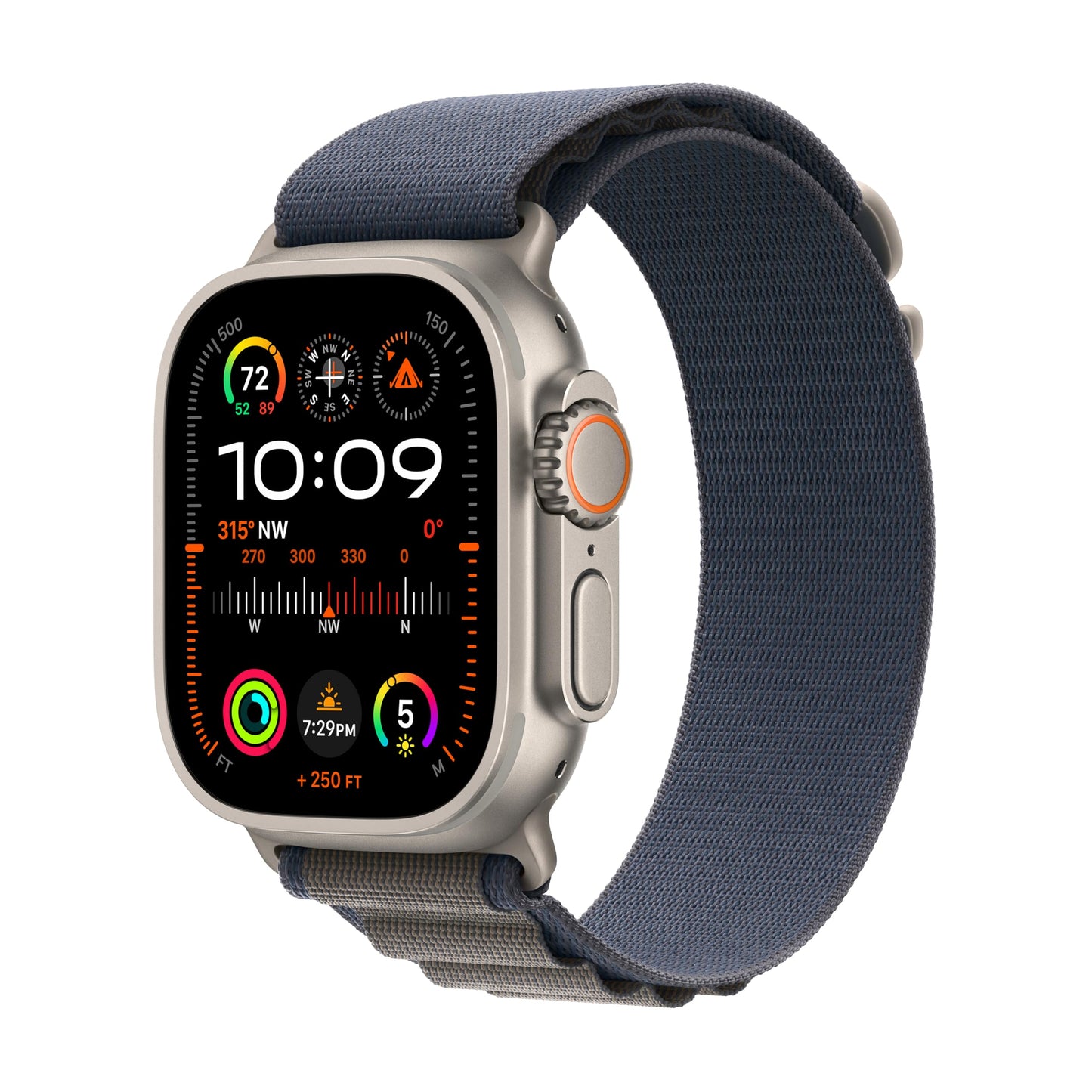 Apple Watch Ultra 2 [GPS + Cellular, 49mm] - Titanium Case with Blue Ocean Band, One Size (Renewed)