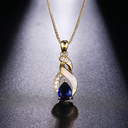Jewelry Sets Australian Created Opal Necklace Earrings Jewelry for Mom