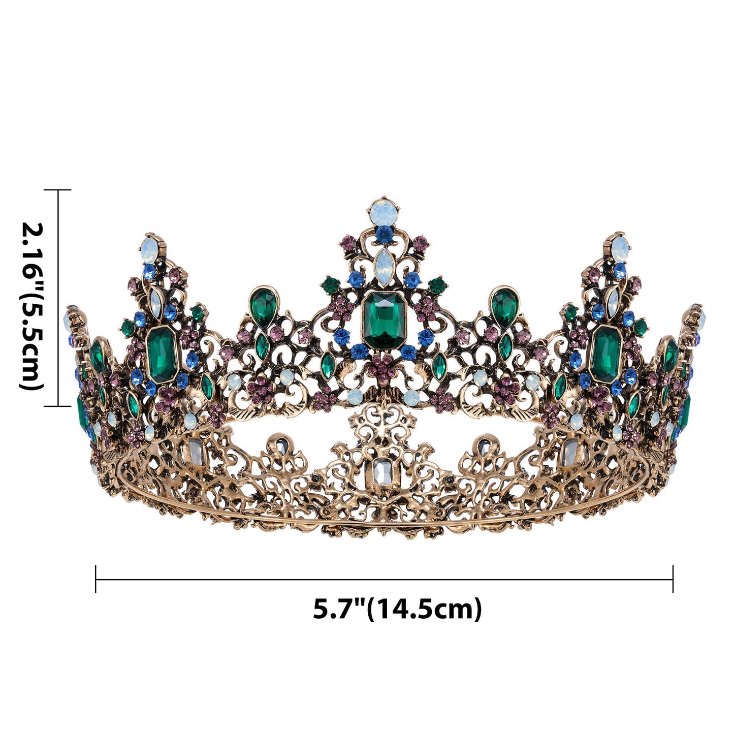 SWEETV Queen Crown for Women - Baroque Wedding Tiaras and Crowns,Jeweled Tiara Crown,Prom Birthday Halloween Hair Accessories
