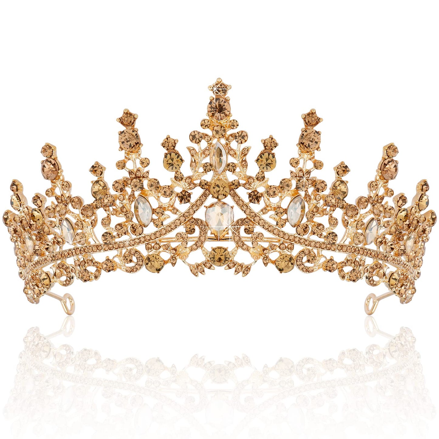 TOBATOBA Silver Wedding Crystal Tiaras and Crowns for Women, Bride Royal Queen Headband Princess Quinceanera Headpieces for Birthday Prom Pageant Party