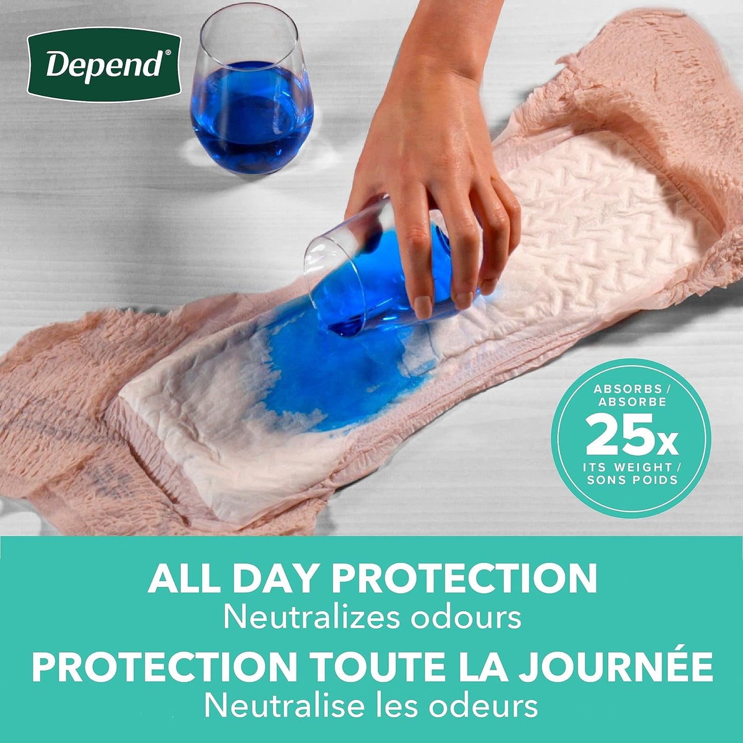 Depend Fresh Protection Adult Diapers, Incontinence Underwear for Women, Disposable, Maximum, XXL, Blush, 44 Count (2 Packs of 22), Packaging May Vary