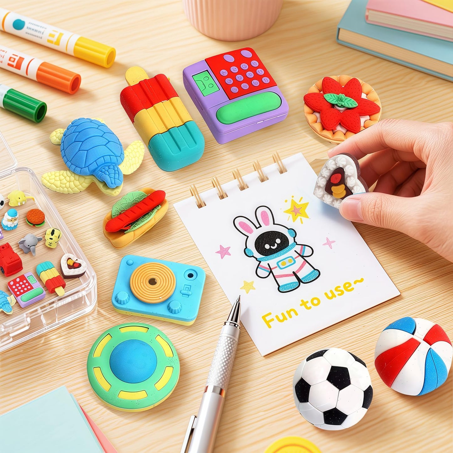 URSKYTOUS 60Pcs Animal Erasers Desk Pets for Kids,Classroom Prizes | Bulk Puzzle Erasers Toys,Party Favors,Back to School,Treasure Chest,Goodie Bag Stuffers,Easter Egg Fillers,Stocking Stuffers