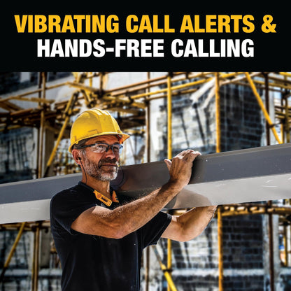 DEWALT Heavy Duty Black Edition 2-in-1 Neckband Bluetooth Headphones w/Built-in Speakers, Jobsite Wearable Speaker & Around Neck, Wireless Headset, 60+ Hrs Hands-Free Music & Calls, Carry Pouch