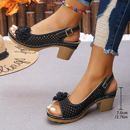 Orthopedic Wedge Sandals For Women 2026,Chunky Block Arch Support Sandal Adjustable Ankle Strap Hollow Out Low Heeled Slippers Wide Width Elegant Dressy Summer Platform Beach Shoes