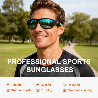 suoso Sports Polarized Sunglasses for Men: Women UV400 Protection Wrap Around Sun Glasses for Golf Fishing Running Driving