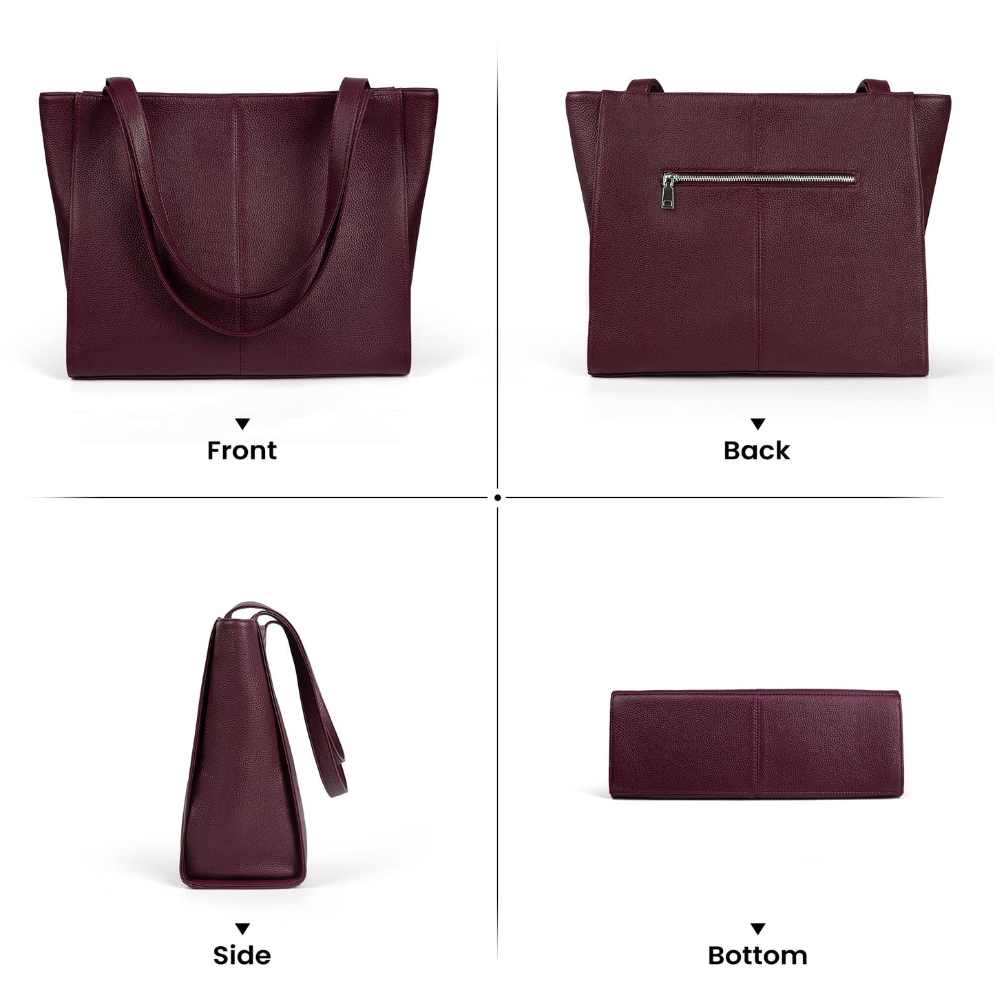 befen Genuine Leather Tote Bag for Women Work, Women's Leather Shoulder Bags Purses Satchel Handbags with Laptop Compartment