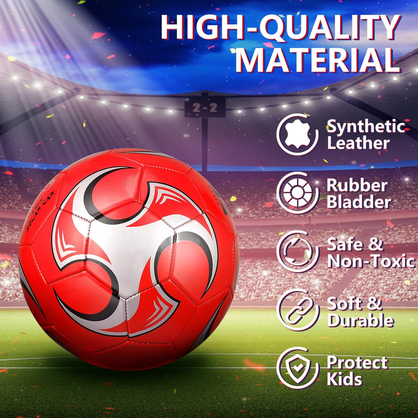 Tradder 4 Pack Soccer Ball with Pump Size 3 4 5 Deflated Soccer Ball for Outdoor Indoor Game Sport Practice Training Gift for Kid Youth Teen Adult Charity Donation