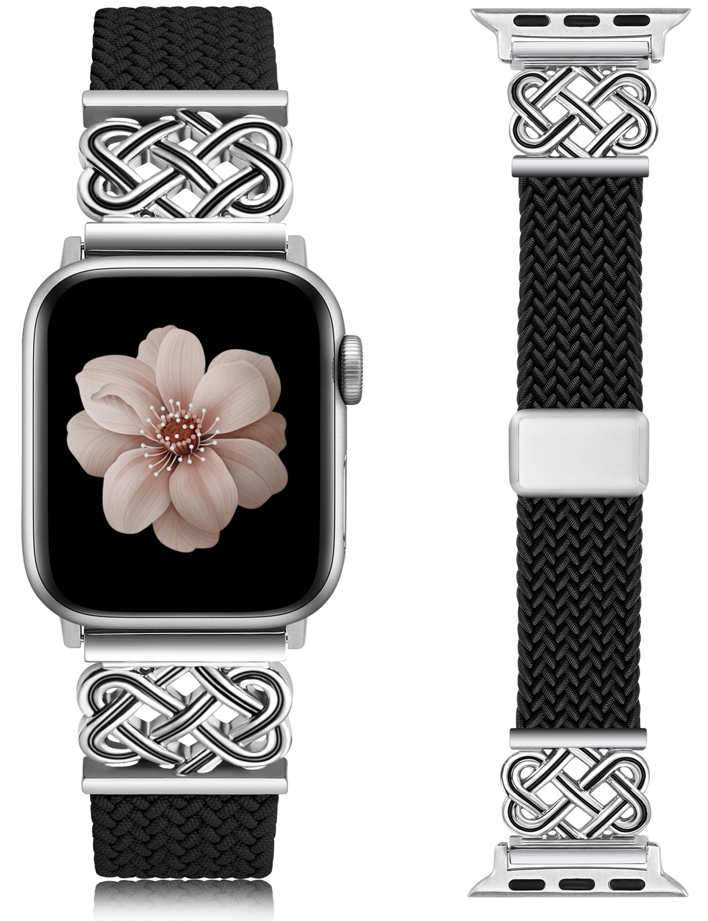 TOYOUTHS Braided Magnetic Band Compatible with Apple Watch Bands 38/40/41/42/44/45/46/49mm Women Men, Dressy Celtic Metal Stretchy Elastic Strap for iWatch Series 11 10 9 8 7 6 5 4 SE/Ultra 3 2 1