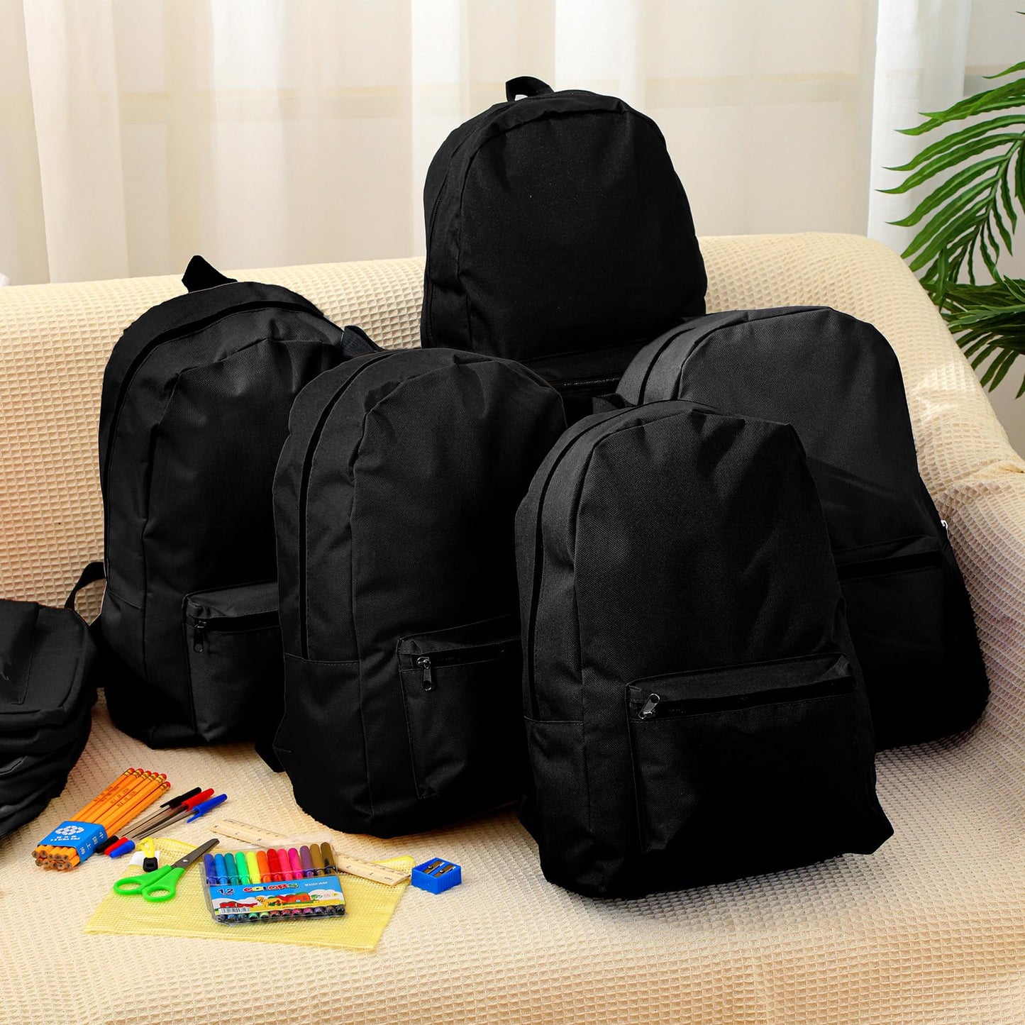 Amylove 12 Pack Backpack in Bulk 17 inch Lightweight Outdoor Travel Bag Classic Bookbags Bulk for Travel Middle High (Colorful,Lovely)