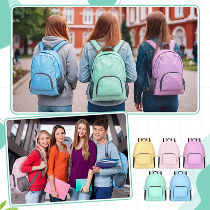 Jexine 10 Pcs Backpacks in Bulk 16.5 Inches Back Pack Basic Backpack for Adult Lightweight Outdoor Travel Book Bags(Sunny Pastel)