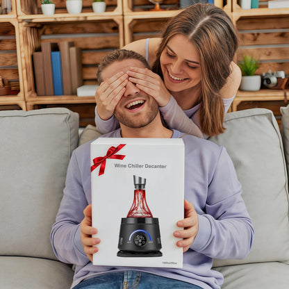 Cobalance Electric Wine Chiller Decanter with Built-in Aerator, 50oz Bottles Cooler & Carafe, 24-Hour Keep Cool, Perfect for Red, White Wine, Gift for Lovers