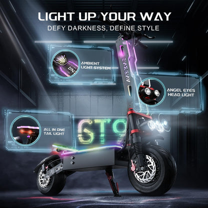 Electric Scooter Adults, 3500W/7000w Single/Dual Hyper Motor with 50/70 Miles Range Battery, Up to 45/58 MPH Top Speed, 10.5"/12" Tubeless Tires Commuting Scooter for Adults