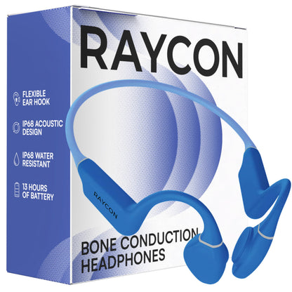 Raycon Bone Conduction Headphones Bluetooth - Open Ear Running Headphones, Sweat & Water-Resistant Earbuds with Mic for Sports & Workouts, 13hr Playtime (Gray)