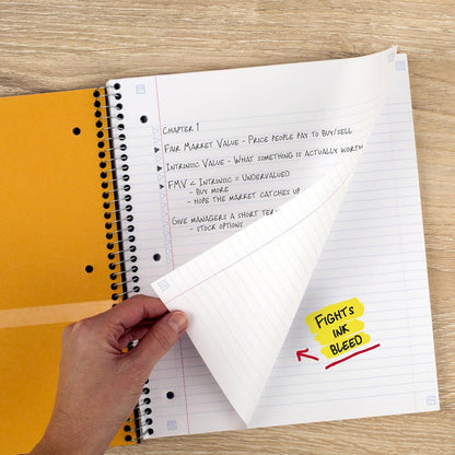 Five Star Spiral Notebook + Study App, 1 Subject, College Ruled Paper, 8.5" x 11", 100 Sheets, Assorted Colors, 6 Pack (38052)
