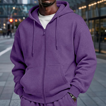 Full Zip Hoodies for Men Big And Tall Oversized Hooded Fleece Sweatshirt | Knit Open Front Cardigan, Zipper Jackets, Oversize, Streetwear, Basic Fit, Lightweight, Warm, Big and Tall, Hooded Sweatshirt