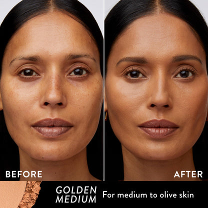 LAURA GELLER NEW YORK Baked Double Take Powder Foundation – Longwear Buildable Medium to Full Coverage – Matte Finish – Non-Caking Formula – Handmade in Italy – Mature & Sensitive Skin – Tan