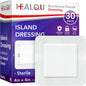 HEALQU Island Dressing - 4"x4", 30 Count - Bordered Gauze Sterile Individually Wrapped Gauze Pads, Water-Resistant, Non-Woven Backing - Soft and Breathable Wound Dressing for First Aid and Medical | Water-Resistant, Latex-Free, High Absorbent, Adhesive Bo