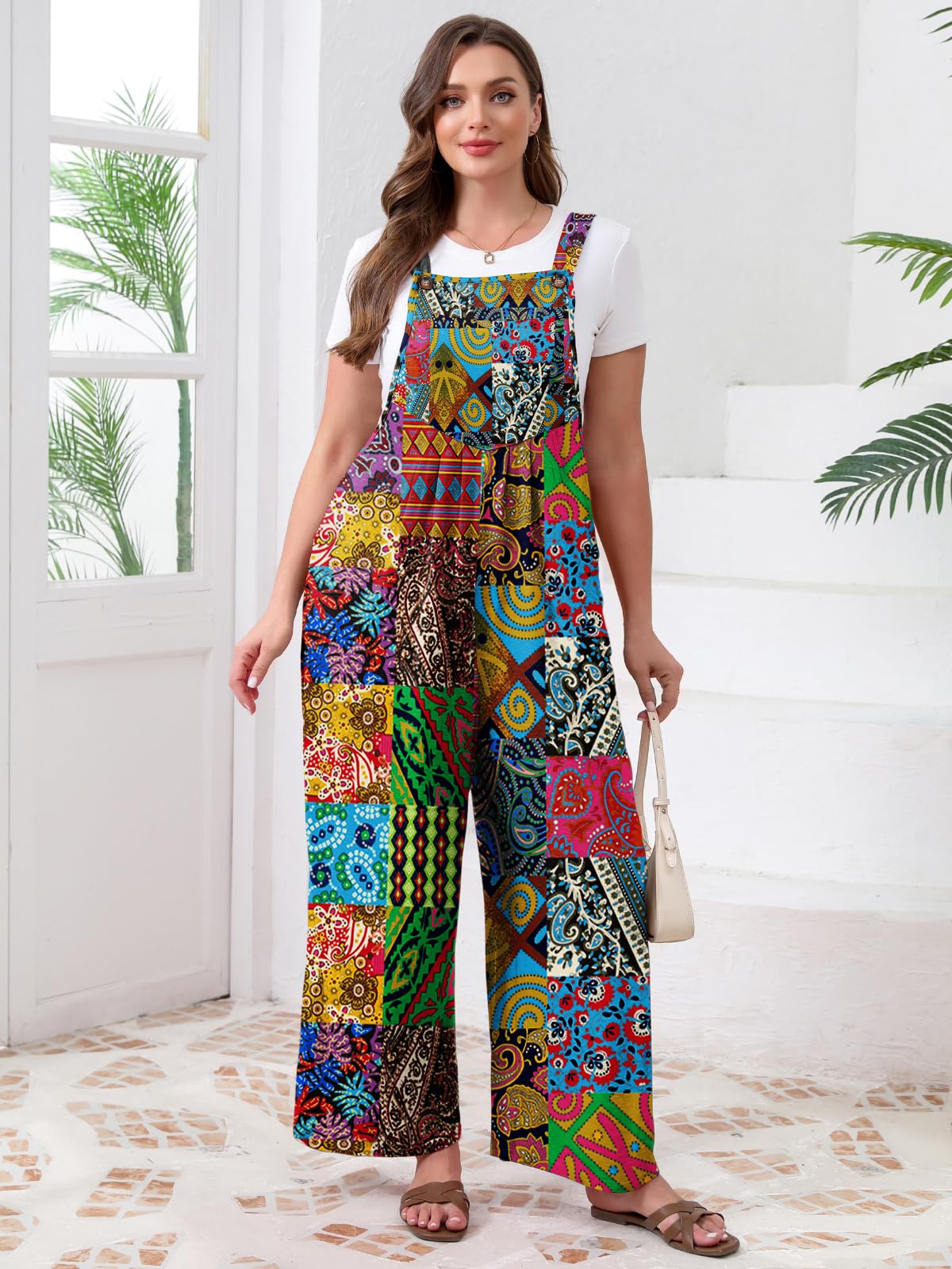 TAKEYAL Women's Plus Size Jumpsuit Overalls Wide Leg Casual Summer Rompers Adjustable Loose Fit Jumpsuits With Pockets 2026