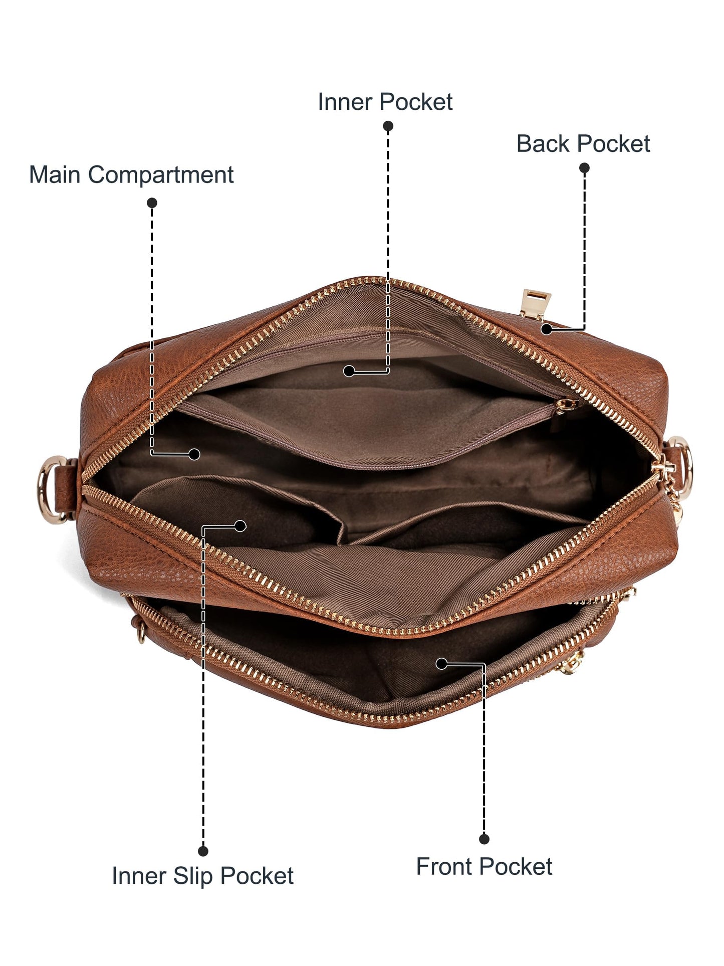 Small Leather Crossbody Bags for Women Anti theft Purses and Handbag Shoulder Hangbag with Wide Strap Tassel
