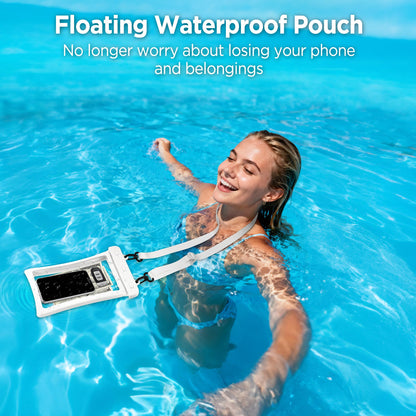 CACOE Floatable Waterproof Phone Pouch 2 Pack Up to 9.0", Black+Green | Floatable, IPX8 Waterproof Phone Case,Adjustable Lanyard,Dry Bags for Beach/Cruise/Travel/Camping/Kayak/Vacation Essentials