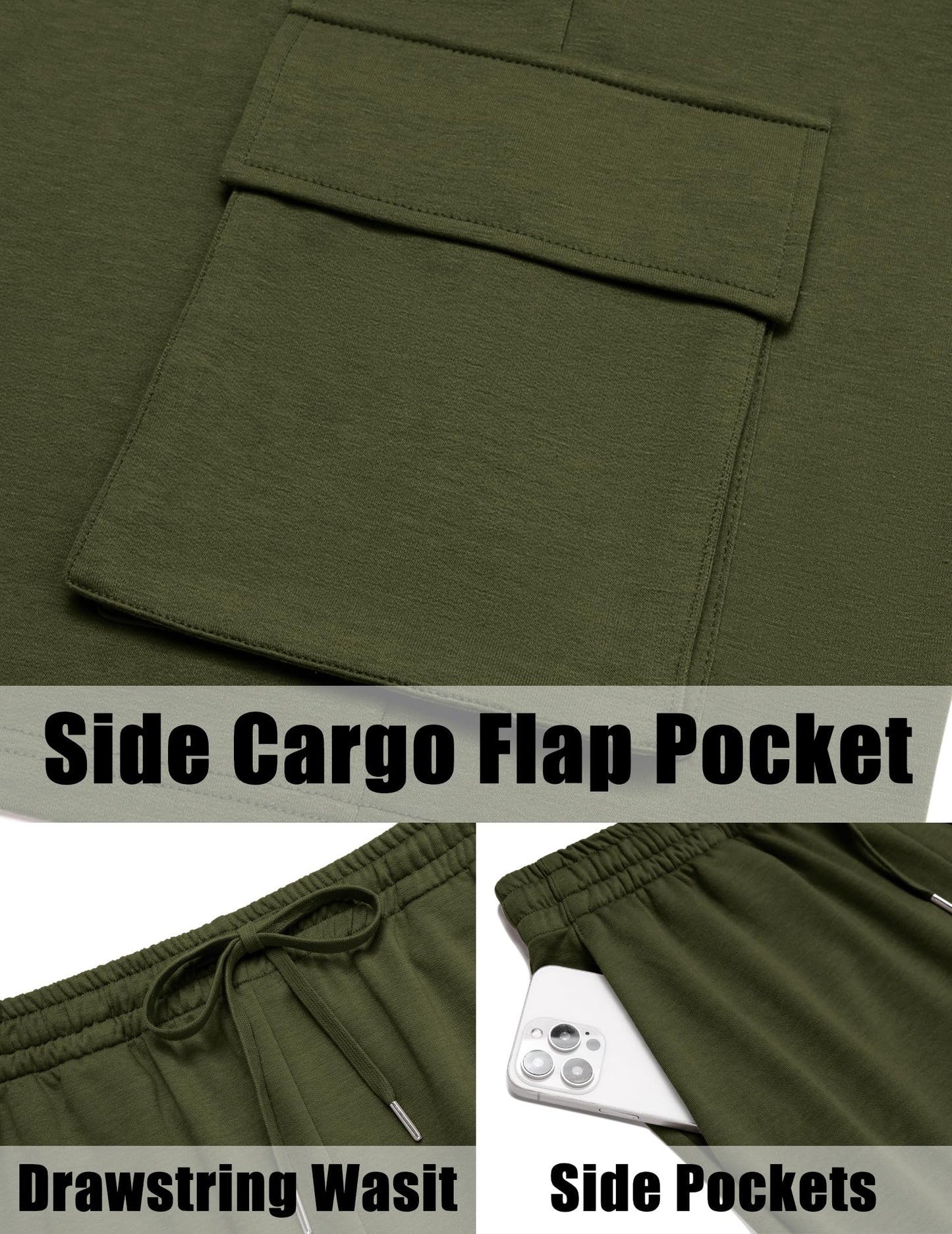 COOFANDY Men's Shirt and Shorts Set 2 Piece Fashion Summer Tracksuits Cotton Oversized T-Shirts Cargo Shorts Outfits