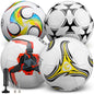 Tradder 4 Pack Soccer Ball with Pump Size 3 4 5 Deflated Soccer Ball for Outdoor Indoor Game Sport Practice Training Gift for Kid Youth Teen Adult Charity Donation