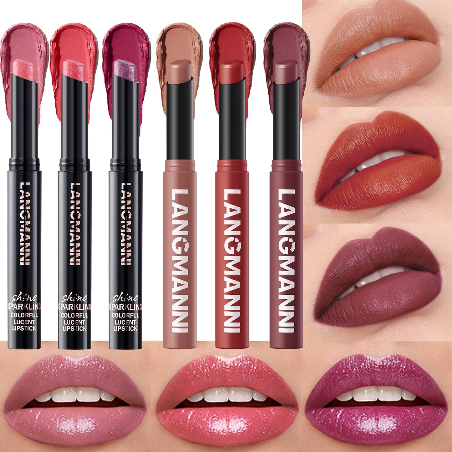 12Pcs Velvet Matte Lipstick Set, Nude to Dark Shades, Long-Lasting,Color A | Highly pigmented matte color, smooth creamy glide, waterproof wear, nude-to-dark tones, ideal for daily makeup or gifting