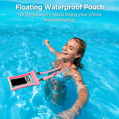 CACOE Floatable Waterproof Phone Pouch 2 Pack Up to 9.0", Black+Green | Floatable, IPX8 Waterproof Phone Case,Adjustable Lanyard,Dry Bags for Beach/Cruise/Travel/Camping/Kayak/Vacation Essentials