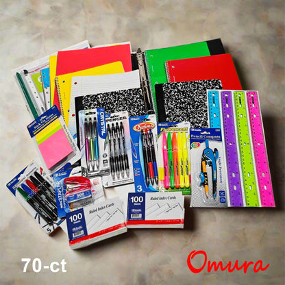 70 Piece Back to School Supplies Kit for Middle & High School Students Grades 7-12, Complete Student Supply Bundle with Binder, Notebooks, Folders, Pens, Pencils, Highlighters & Classroom Essentials