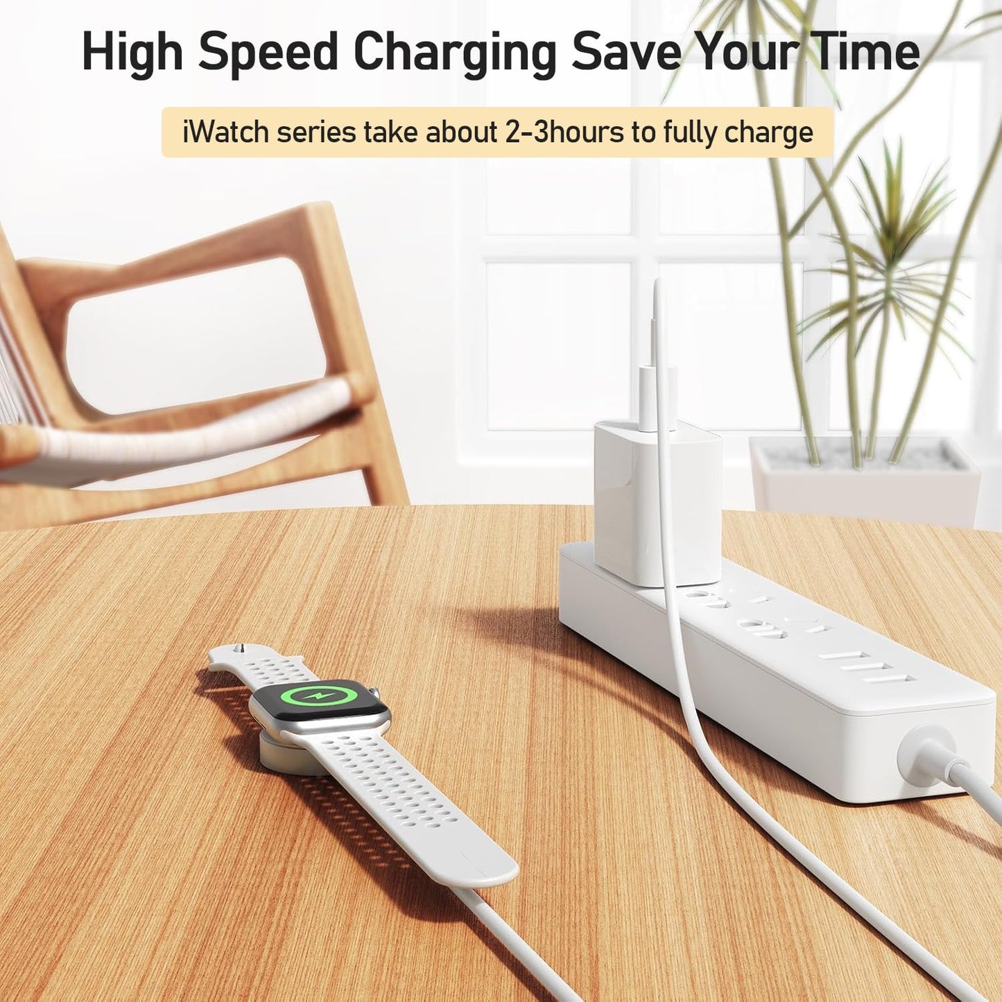 Fast Charger for Apple Watch Charger, USB C 20W iPhone Watch Charger Plug Adapter & Long 6.6FT iWatch Portable Wireless Fast Charging Cable Cord Compatible with Apple Watch Series 9/8/7/SE/6/5/4/3/2/1