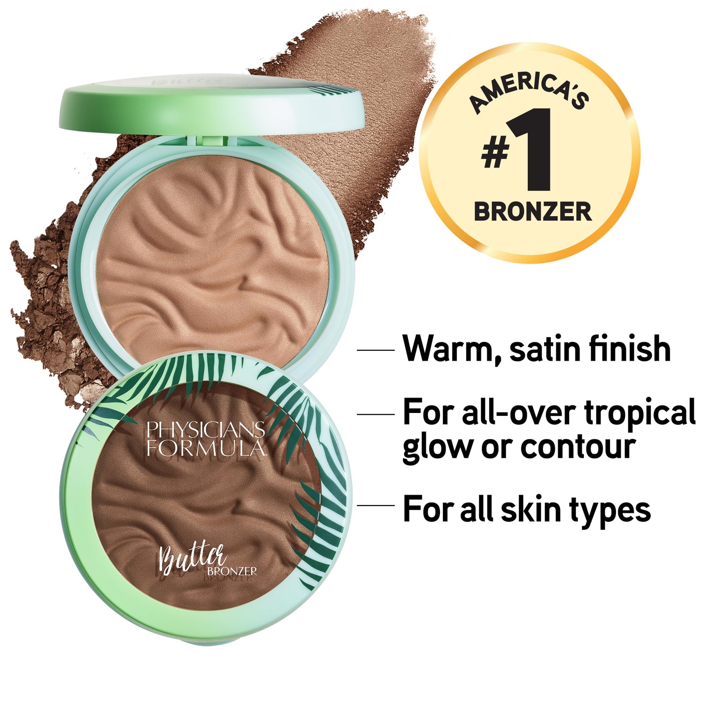 Physicians Formula Murumuru Butter Bronzer, Moisturizing, Nourishing Blend for Silky All-Day Luminous Glow, Dermatologist Tested, Hypoallergenic, Cruelty-Free -Bronzer