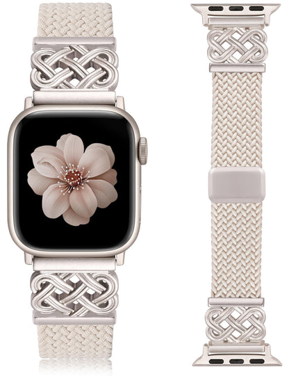 TOYOUTHS Braided Magnetic Band Compatible with Apple Watch Bands 38/40/41/42/44/45/46/49mm Women Men, Dressy Celtic Metal Stretchy Elastic Strap for iWatch Series 11 10 9 8 7 6 5 4 SE/Ultra 3 2 1