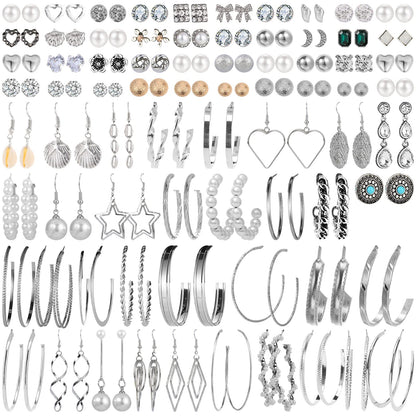 NEWITIN 69 Pieces Gold Jewelry Set for Women Fashion Costume Jewelry Gold Plated Necklace Bracelet Earrings Set for Women
