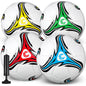 Tradder 4 Pack Soccer Ball with Pump Size 3 4 5 Deflated Soccer Ball for Outdoor Indoor Game Sport Practice Training Gift for Kid Youth Teen Adult Charity Donation