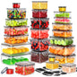 40 PCS Food Storage Containers with Lids Airtight (20 Containers & 20 Lids), Plastic Storage Meal Prep Container-Stackable 100% Leakproof & Microwave Organization and Storage Sets, Lunch Containers