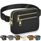 Capolo Fanny Packs for Women Fashion Waist Packs Bag with Adjustable Strap and 4 Zipper Pockets Waterproof Everywhere Crossbody Belt Bag for Workout Running Travelling(Black)