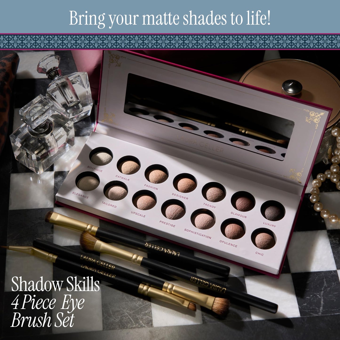 LAURA GELLER NEW YORK The Delectables Timeless Tones Baked Eyeshadow Palette | 14 Pigmented Eyeshadows Blendable Everyday Look