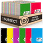 Rosmonde Spiral Notebooks, 12 Pack, 1 Subject Notebook, Wide Ruled, 70 Sheets, 8 x 10-1/2", 3 Hole Punched, School Supplies, Bulk Single Subject Spiral Notebook Bulk, Assorted Colors Pack of Notebooks