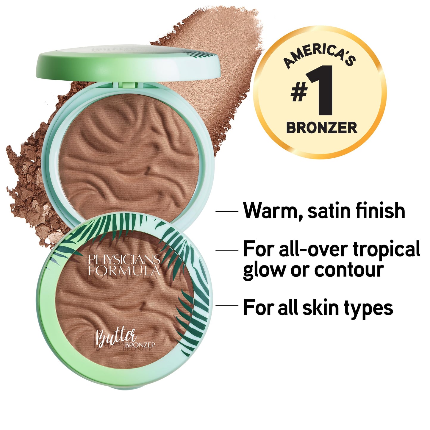 Physicians Formula Murumuru Butter Bronzer, Moisturizing, Nourishing Blend for Silky All-Day Luminous Glow, Dermatologist Tested, Hypoallergenic, Cruelty-Free -Bronzer
