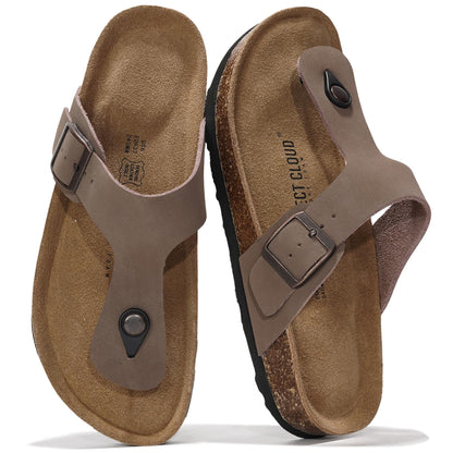 Project Cloud Womens Sandals 100% Genuine Leather Thong Sandals for Women - Memory Foam Insole Women Sandals - Non-Slip Flip Flops for Women - Lightweight Sandals Women Footwear 2026
