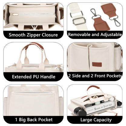 ZHMO Canvas Tote Bag for Women,Women's Bags Crossbody Bags Work Laptop Tote Bag Large Handbags Purse for Travel Nurse Teacher