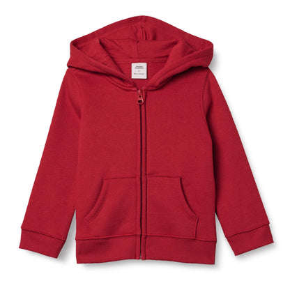 Amazon Essentials Girls and Toddlers' Fleece Zip-Up Hooded Sweatshirt with Lined Hood and Rib Knit Detail