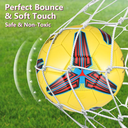 Tradder 4 Pack Soccer Ball with Pump Size 3 4 5 Deflated Soccer Ball for Outdoor Indoor Game Sport Practice Training Gift for Kid Youth Teen Adult Charity Donation