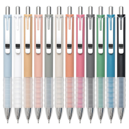 Linbsunne Ballpoint Pens Black Medium Point 1mm with Super Soft Grip Ball Point Pen for Men Women Retractable(style2, 12 pcs)