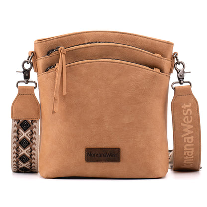 Montana West Multi Zip Pocket Crossbody Bag With Guitar Strap