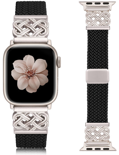 TOYOUTHS Braided Magnetic Band Compatible with Apple Watch Bands 38/40/41/42/44/45/46/49mm Women Men, Dressy Celtic Metal Stretchy Elastic Strap for iWatch Series 11 10 9 8 7 6 5 4 SE/Ultra 3 2 1