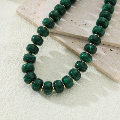 Chunky Beaded Choker Necklace for Women Summer Beach Acrylic Beads Necklaces Trendy Boho Statement Colorful Necklace Jewelry Accessories