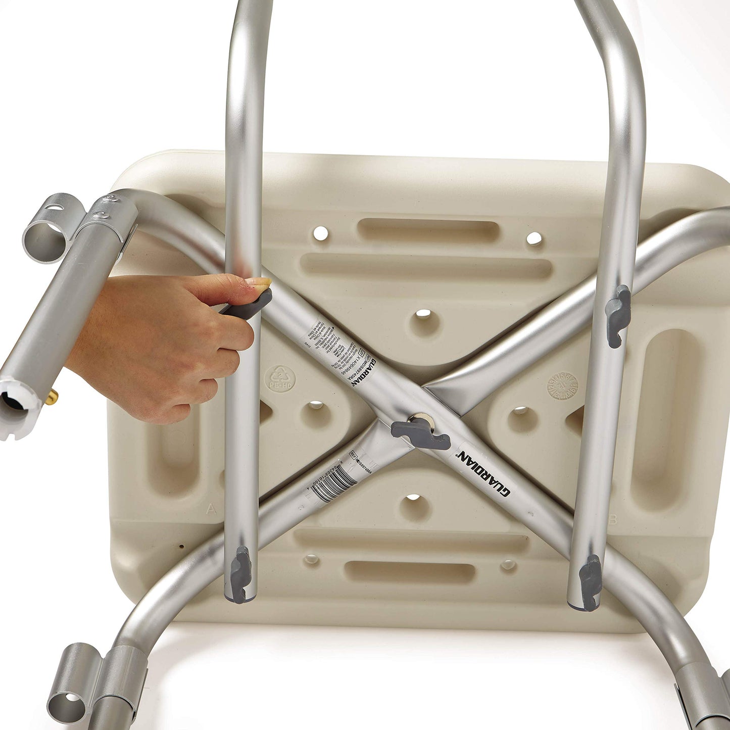 Medline Shower Chair Seat with Padded Armrests and Back | Heavy Duty Shower Chair for Bathtub | Slip Resistant Shower Seat with Adjustable Height | Shower Chair for Inside Shower with 350 lb Capacity